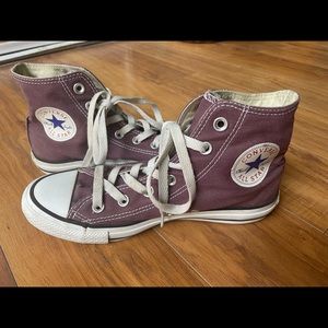 Purple high top chucks converse sneakers